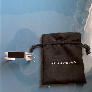 Jenny Bird Silver Black Stone Cuff